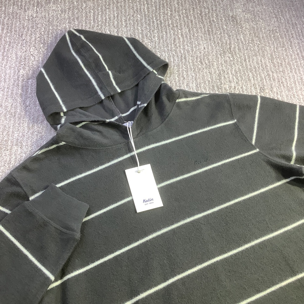 Katin Parks Hoodie Striped Pullover Hooded Sweatshirt Black White Size M NWT